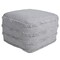 Laddha Home Designs 18" Gray Solid Texture and Striped Square Pouf Ottoman